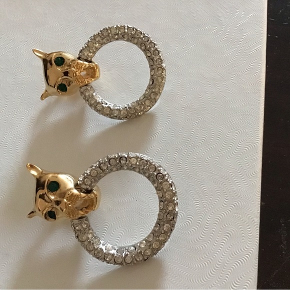 GIVENCHY COLLECTOR PIECE JAGUAR VINTAGE Gold/Silver-tone Metal  Rhinestones Good - Picture 2 of 4